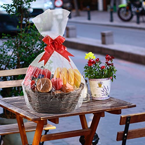 RURALITY Large Baskets for Gifts, Empty Gift Basket to Fill Chocolate,Nuts for Holiday,Birthday, Easter,Mother's Day, Thanksgiving Christmas,Deep Coffee