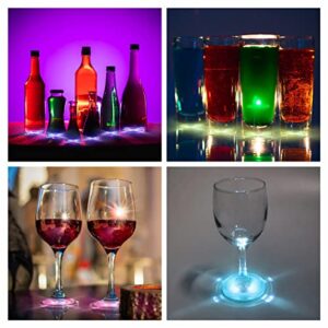 LED Coaster, AHIIER 12 Pcs RGB Led Coasters for Drink, 7 Colors Led Bar Coaster Led Bottle Lights, LED Sticker Lights for Party, Wedding, Bar (Multicolor)