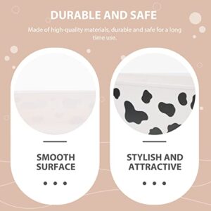 Yardwe Desktop Makeup Organizer Bin Cow Pattern Goodie Containers Phone Storage Case Box Items Bin Sundries Tray for Book Cosmetics Food Home Office