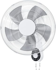 mirdred wall mount fans for home bedroom, 16 inch 5 blades 3 speeds wall fans that blow cold air, 90° oscillating quiet cooling fans for indoors kitchen garage office sunshine room