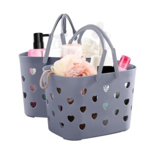 yusailu shower caddy basket shower organizer bucket portable pastic storage basket using in dormitory bathroom kitchen(grew 2)