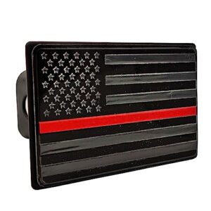 iztoss metal trailer hitch covers fits for 2" receivers us american flag chrome emblem trailer hitch cover for trucks suv jeep (red)