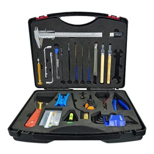 inf3dcoord 55 pcs 3d print tool kit box 2.0 with cutting tool, cleaning needles, utility knife,screwdriver,carving knife,tweezers,flat file,allen wrench，shovel,metal caliper, model tools