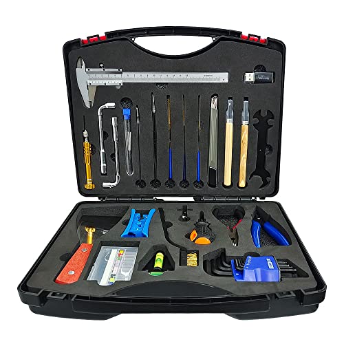 INF3DCOORD 55 Pcs 3D Print Tool Kit Box 2.0 with Cutting Tool, Cleaning Needles, Utility Knife,Screwdriver,Carving Knife,Tweezers,Flat File,Allen Wrench，Shovel,Metal Caliper, Model Tools