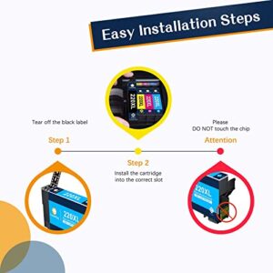 ColorKing Remanufactured 220 Ink Cartridge Replacement for EPSON 220XL T220XL 220 XL Ink Cartridges Multipack for WF-2750 WF-2760 WF-2630 WF-2650 WF-2660 XP-420 XP-320 XP-424 Printer (4 Color 10 Pack)