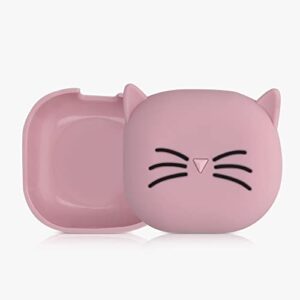 kwmobile Silicone Case Compatible with Samsung Galaxy Buds 2 Pro/Buds 2 / Buds Live Case Cover - Cat Black/Pink