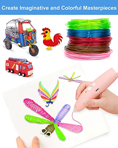 3D Pen PLA Filament Refills, 20 Colors 1.75mm Premium Printing Filament for 3D Printer and 3D Pen, Each Color 16 Feet, Total 320 feet, with 2 Finger Caps by RIEOS