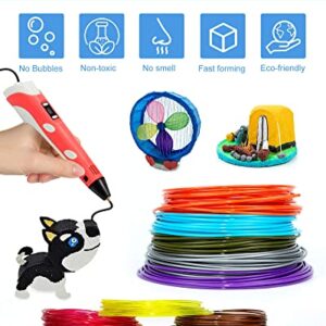 3D Pen PLA Filament Refills, 20 Colors 1.75mm Premium Printing Filament for 3D Printer and 3D Pen, Each Color 16 Feet, Total 320 feet, with 2 Finger Caps by RIEOS