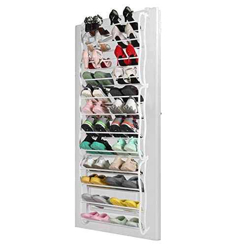 KOCASO 36 Pairs Over-The-Door Shoe Rack 12 Layers Wall Hanging Closet Shoe Organizer Storage Stand,72 x 20.5 x 7.8 inches,US Spot