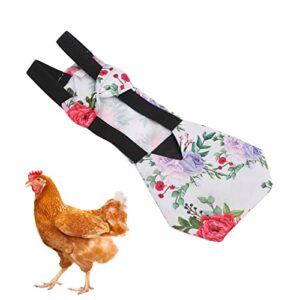 Pet Chicken Diapers,Chicken Goose Duck Loose Tight Belt Diapers Poop Pocket Diapers Peony Flower Pattern for Poultry Pet Used(L)