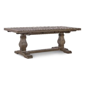 kosas home quincy reclaimed pine extension dining table in weathered brown