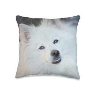 Dog Lover Gift Ideas American Eskimo Eskie Throw Pillow, 16x16, Multicolor