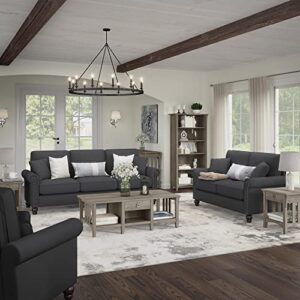 Bush Furniture Coventry U Shaped Sectional Couch, 137W, Charcoal Gray Herringbone