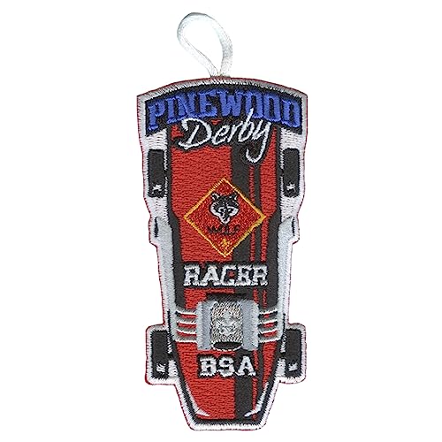 Pinewood Derby Wolf Racer Patch - Retro