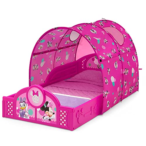 Delta Children Disney Minnie Mouse Plastic Sleep and Play Toddler Bed with Canopy