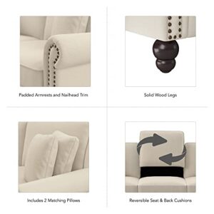 Bush Furniture Coventry Loveseat, 61W, Cream Herringbone Fabric