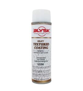 blysk heavy textured coating white (u250) 15oz., paintable chip guard, chip resistant, fast drying, corrosion protector (1)