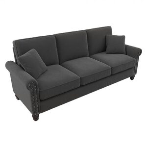 bush furniture coventry sofa, 85w, charcoal gray herringbone fabric
