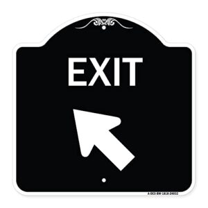 signmission designer series sign - exit sign exit with left arrow | black & white 18" x 18" heavy-gauge aluminum architectural sign | protect your business & municipality | made in the usa