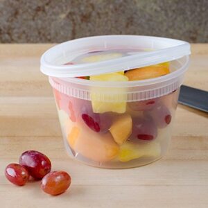 Mr. Miracle Deli Containers with Lids - 12 Pack of 16 oz Clear Airtight Reusable Plastic Food and Multi-Purpose Containers - Microwave, Freezer, and Dishwasher Safe