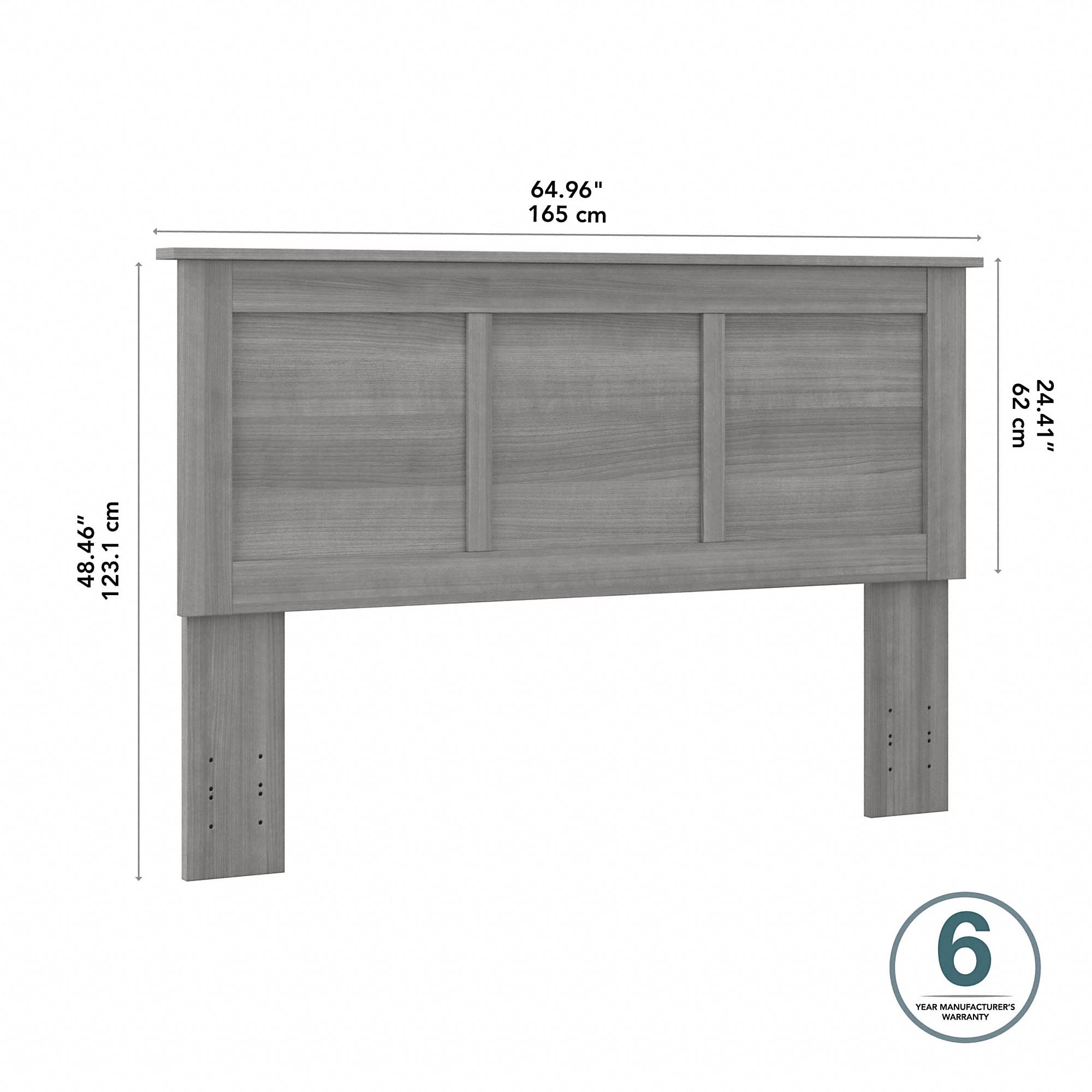 Bush Furniture Somerset Full/Queen Size Headboard in Platinum Gray