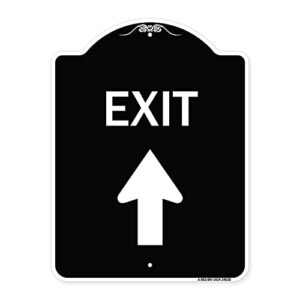 signmission designer series sign - exit sign exit with up arrow | black & white 18" x 24" heavy-gauge aluminum architectural sign | protect your business & municipality | made in the usa