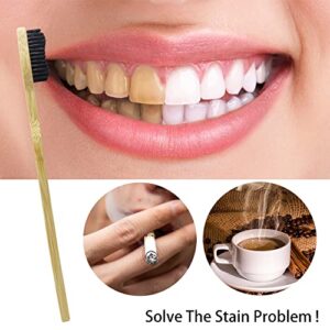 Colincie Extra Hard & Firm Bamboo Charcoal Toothbrush Long Head with Wide Thickened Handle Whitening Teeth Pack of 12