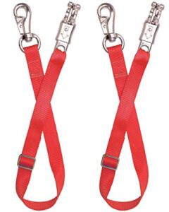 adjustable trailer tie （2 pack）-horse trailer nylon strap tie，adjusted from 25 to 37” (red)