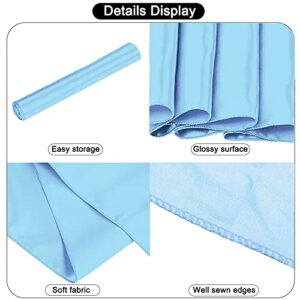 Sunfiy 12 Pack Satin Table Runner 12 x 108 Inch Baby Blue Long Table Cloth Satin Table Runners for Wedding Banquet Graduations Birthday Party Decoration