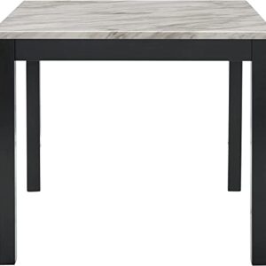 New Classic Furniture Celeste Faux Marble Counter Dining Table with Four Chairs, 5-Piece, Gray