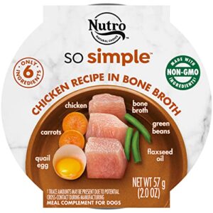 nutro so simple meal complement wet dog food chicken recipe in bone broth, 2 oz. tubs, pack of 10