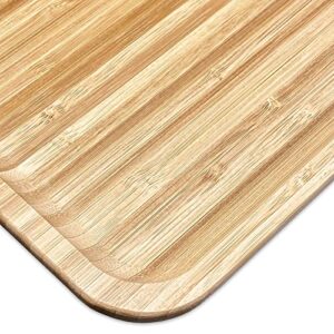 Bam&Boo Natural Bamboo Serving Tray Minimalist Rectangular — Food, Storage, Decor for Breakfast, Parties, Weddings, Picnics (12.5" x 7")