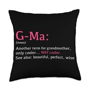 gifts for g-ma g-ma: funny definition noun-another term throw pillow, 18x18, multicolor