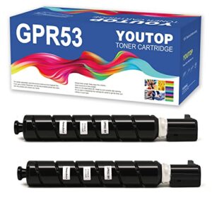 youtop remanufactured 2 pack gpr-53 gpr53 black toner cartridge replacement for imagerunner advance c3325,c3325i, c3330,c3330,c3525,c3525i, c3530,c3530i,dx c3730i dx c3730i printer(8525b003)