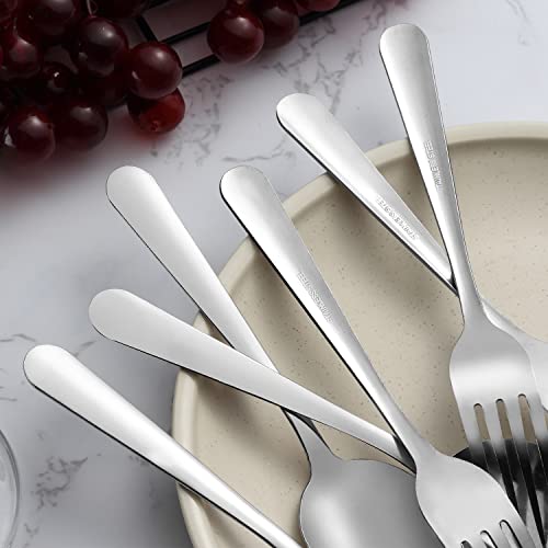 24-piece Forks and Spoons Silverware Set, Unokit Food Grade Stainless Steel Flatware Cutlery Set for Home, Kitchen and Restaurant, 12 Dinner Forks and 12 Dinner Spoons, Mirror Polished&Dishwasher Safe