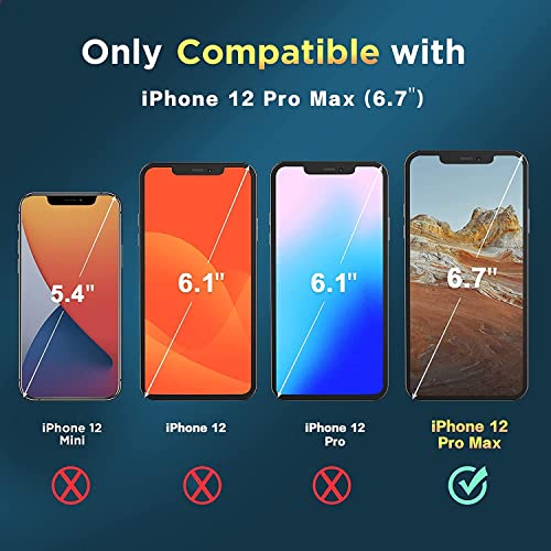 Invoibler 3 Pack Screen Protector Compatible with iPhone 12 Pro Max + 3 Pack Camera Lens Protector, iPhone 12 Pro Max Screen Protector Tempered Glass, 6.7 Inch [HD Clear] [Not for iPhone 12 Pro]