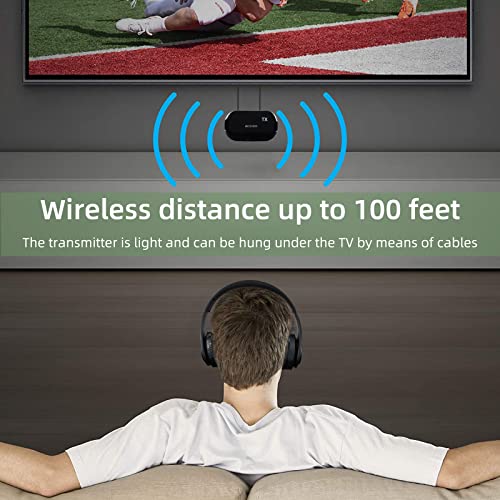 Retekess TA005 Wireless Headphones for TV Watching, TV Headphones Stereo with Transmitter, Support A/B Channel, AUX, RCA and Optical Input, Ideal for Seniors