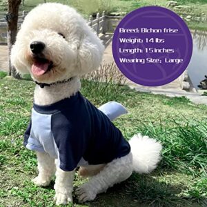 cyeollo Dog Costumes Shark T Shirts Costume for Small Dogs Funny Clothes Breathable Soft T Shirts with Sleeves Dog Apparel