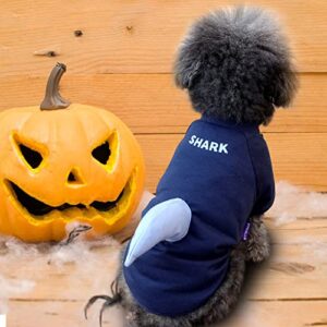 cyeollo Dog Costumes Shark T Shirts Costume for Small Dogs Funny Clothes Breathable Soft T Shirts with Sleeves Dog Apparel