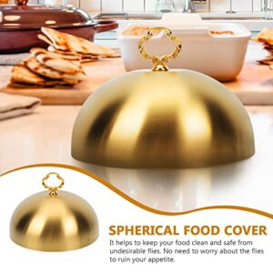 Stainless Steel Food Dome Cover Cheese Melting Dome Steak Dome Cover Cake Butter Dessert Cover Basting Steaming Cover Serving Plate Dish Dome Food Screen for Burgers Sandwiches, 6.29"x7.9"x7.9"