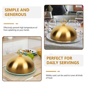 Stainless Steel Food Dome Cover Cheese Melting Dome Steak Dome Cover Cake Butter Dessert Cover Basting Steaming Cover Serving Plate Dish Dome Food Screen for Burgers Sandwiches, 6.29"x7.9"x7.9"