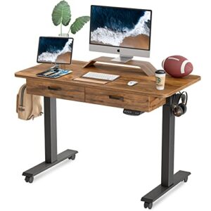 banti adjustable height electric standing desk, 48 x 24 inches stand up home office desk