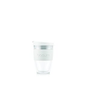 bodum joycup 11889-913s double-walled travel mug with screw lid 0.25 l plastic, off white