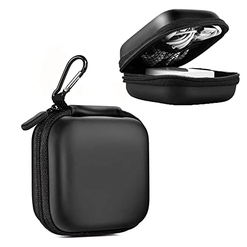 IRUGLE EVA Earbud Case Earphone Carrying Pouch with Belt Clip Mini Protection Storage Bag Holder Compatible with Airpods Bluetooth Wireless Headphone Beats Studio Buds Charger USB Cable Memory Cards