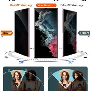 IMBZBK [2+3 Pack Privacy Screen Protector for Samsung Galaxy S22 Ultra 5G [Not Glass], 2 Pack Anti-Spy Flexible TPU Film With 3 Pack Tempered Glass Camera Lens Protector, Case Friendly