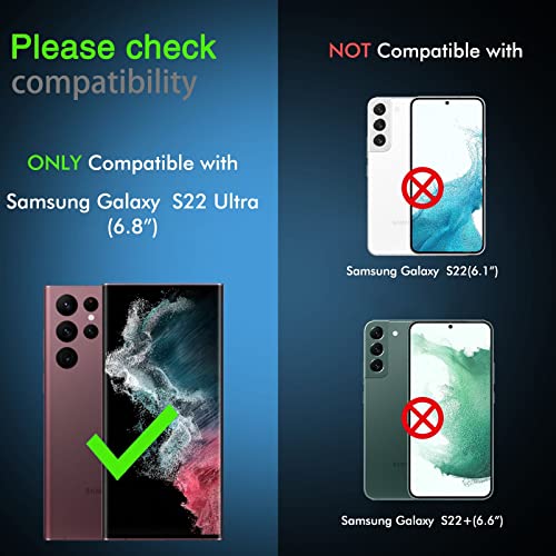 IMBZBK [2+3 Pack Privacy Screen Protector for Samsung Galaxy S22 Ultra 5G [Not Glass], 2 Pack Anti-Spy Flexible TPU Film With 3 Pack Tempered Glass Camera Lens Protector, Case Friendly