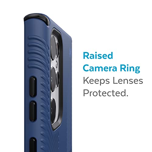 Speck Black Samsung Galaxy S22 Ultra Case - Drop Protection, Extra Grip, Scratch Resistant & Shock-Absorbent Case for Galaxy S22 Ultra - Slim Design Grip Case - Coastal Blue Black Storm Blue Presidio2