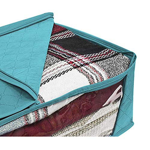 NARFIRE 3Pcs Large Storage BoxThick Oxford Large Capacity Storage Box Organizer with Window Reinforced Handle for Clothes Blanket Comforter Closet