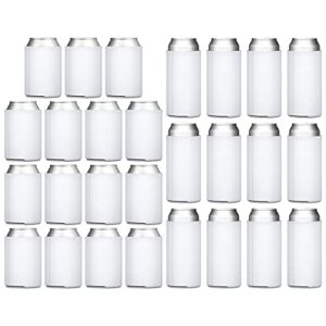 tahoebay blank can cooler sleeves (15-pack) standard size and (12-pack) slim size (white)