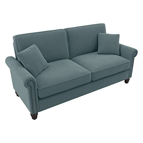 Bush Furniture Coventry Sofa, 73W, Turkish Blue Herringbone